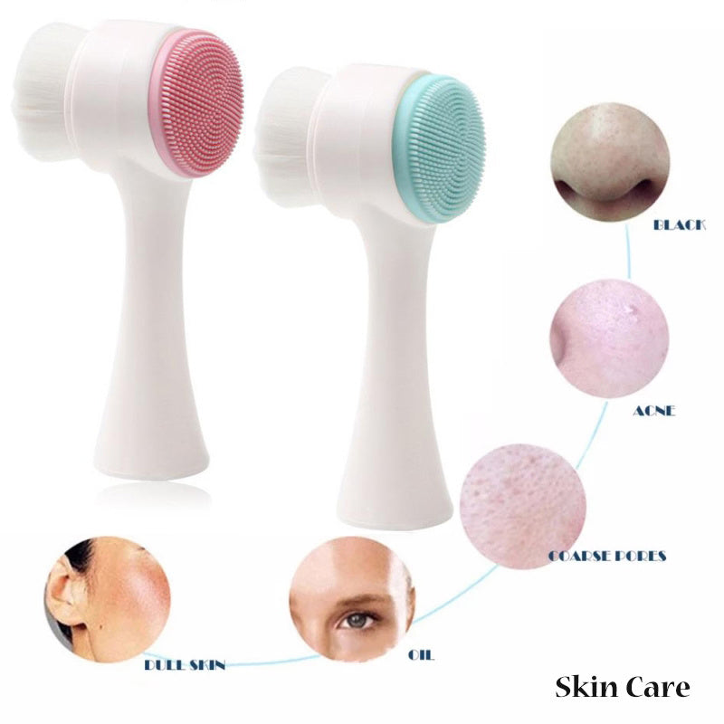 Double-sided Silicone Skin Care Tool Facial Cleanser Brush Face Cleaning Vibration Facial Massage Washing Product Double-sided Silicone Skin Care Tool Facial Cleanser Brush Face Cleaning Vibration Facial Massage Washing Product